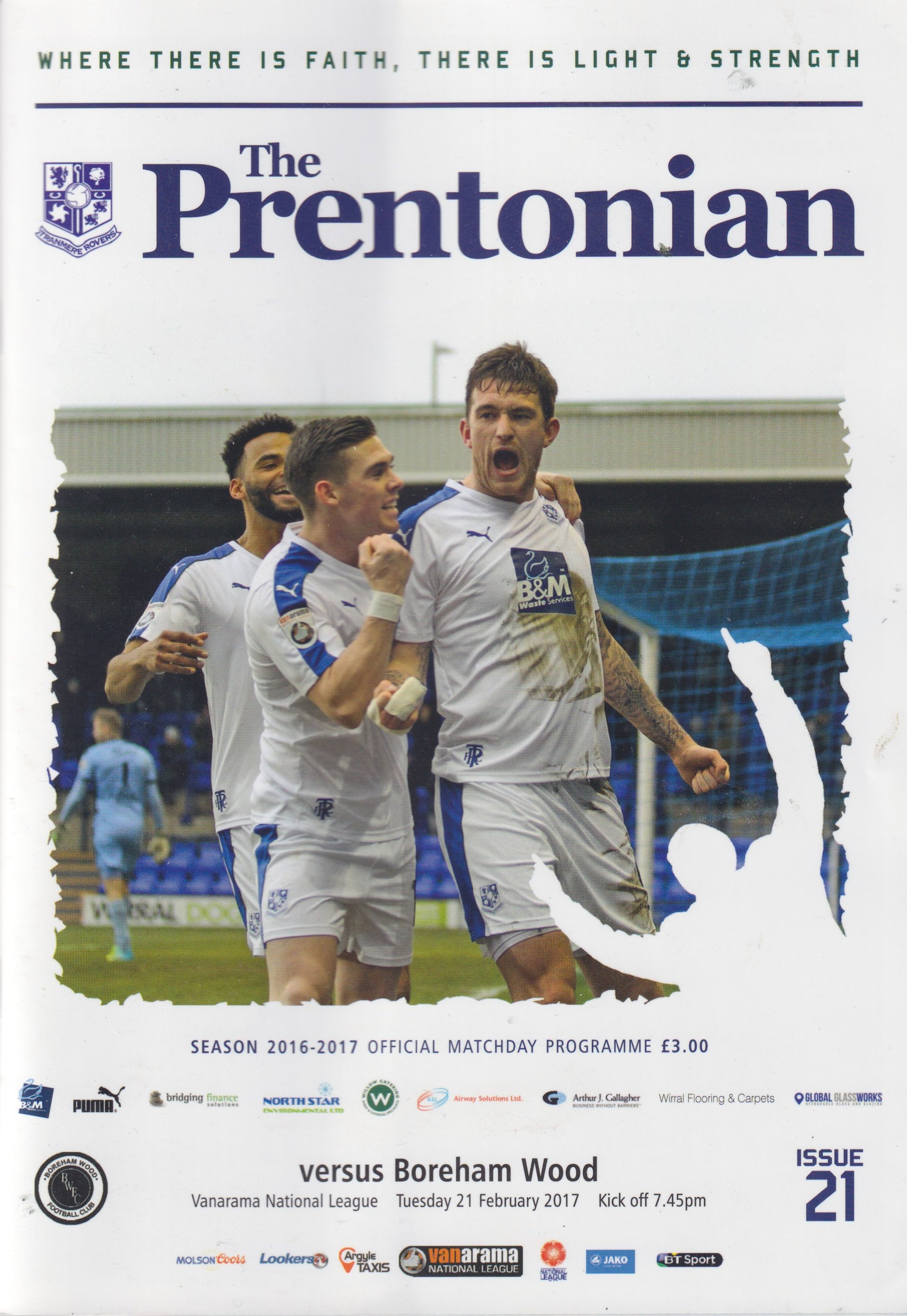Tranmere Rovers v Boreham Wood match programme